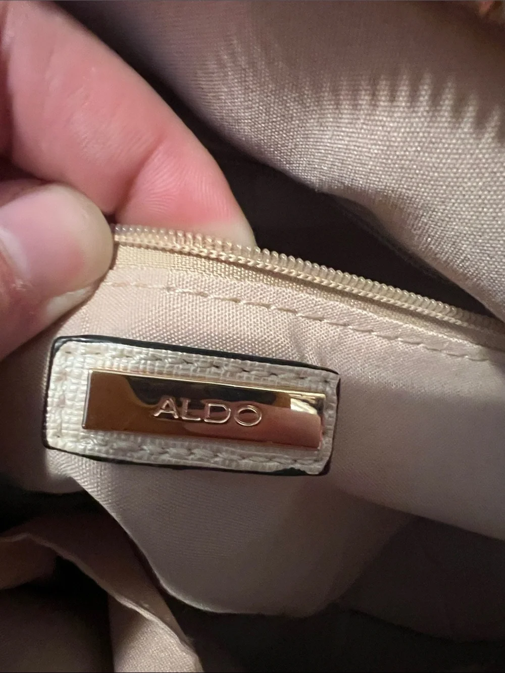 Aldo Blush Pink Floral Applique Satchel with Gold Chain